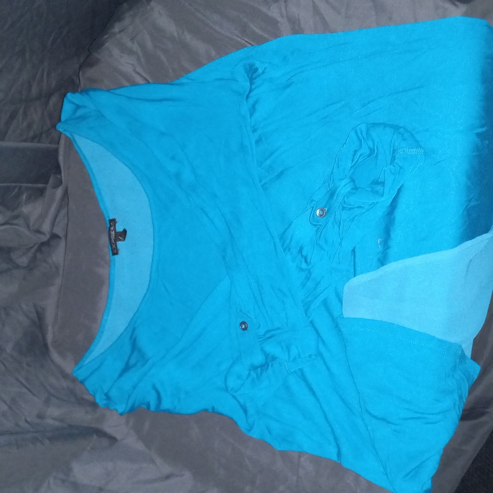 Express Teal Sexy Shirt Top Sz M